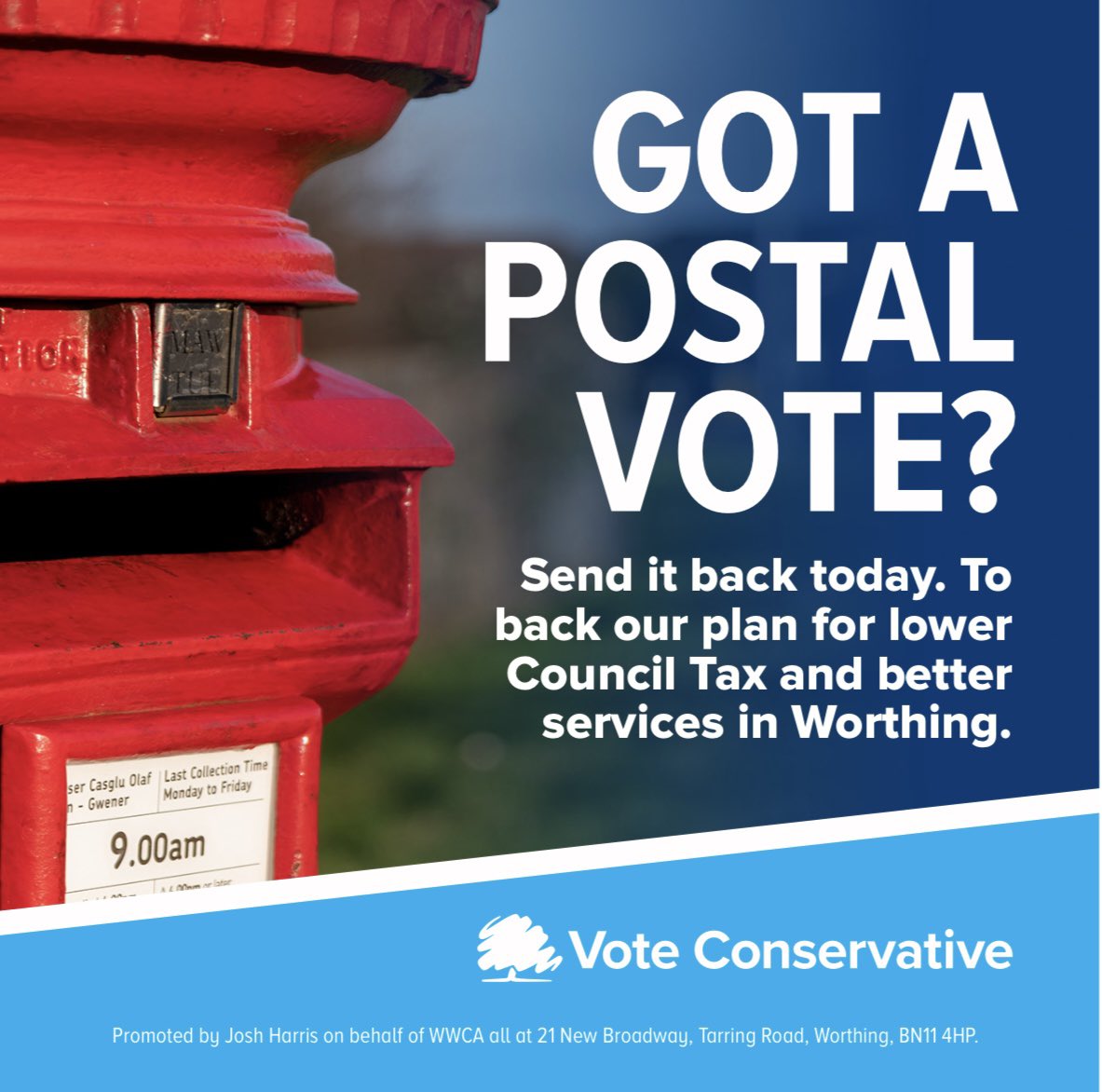Have you got a postal vote? Send it back today to back our plan for better services in Worthing.