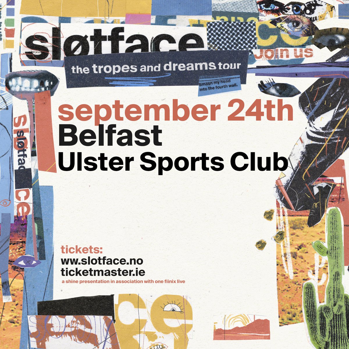𝗡𝗘𝗪 𝗦𝗛𝗢𝗪: Norwegian pop-punk band @slotfaceband are set for Ulster Sports Club this September 24th! ❤️‍🔥 ➡️ Tickets on sale Friday at 9am from Ticketmaster