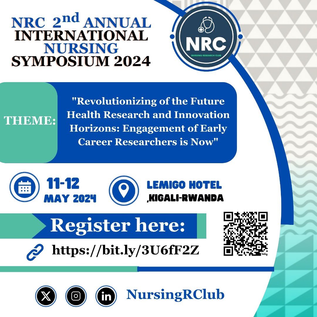 🚨🚨Don't miss out on this annual Symposium for distinguished global healthcare professionals. It will involve insightful constructive discussions on diversified thematic areas in the health sector. Register Early by 30 April 2024 at 🔗bit.ly/3U6fF2Z.
#NRCSymposium2024