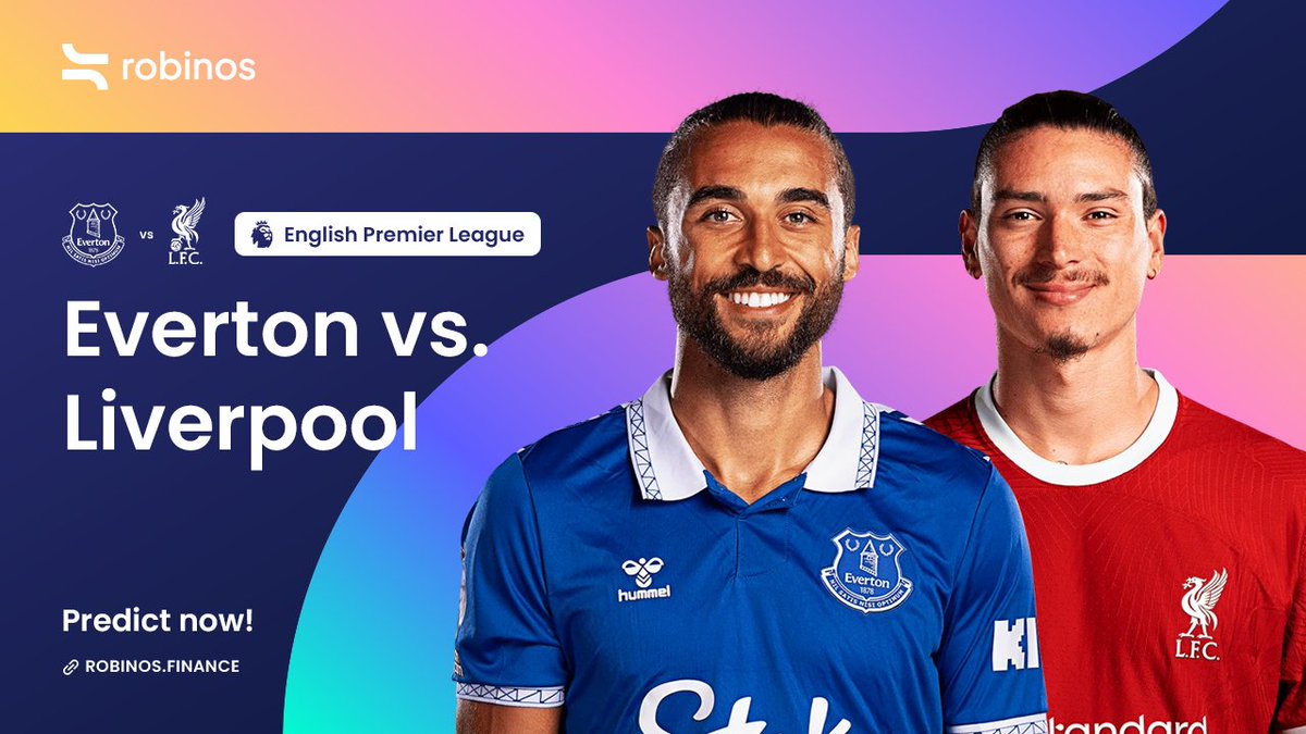 ⚽️ Everton vs. Liverpool: High stakes in the Merseyside derby! Klopp's final showdown! Can Liverpool keep title hopes alive? Share your thoughts by predicting at: robinos.finance/events/versus #Everton #Liverpool #MerseysideDerby #PremierLeague $RBN