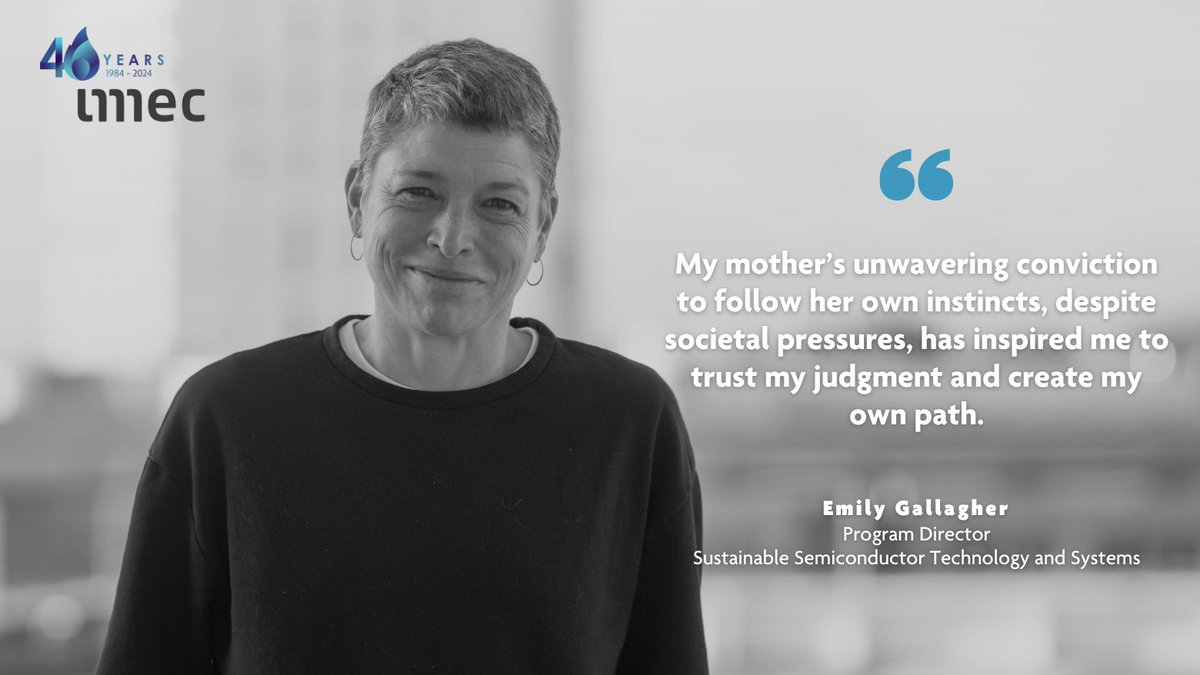 Meet Emily Gallagher, Program Director at imec. Her passion for innovation comes from her mother, Jean Eleanor White, a #STEM trailblazer when women in the field were rare. Emily's journey reflects our culture of innovation, teamwork, and community. 👉 imec40years.com/stories/emily-…