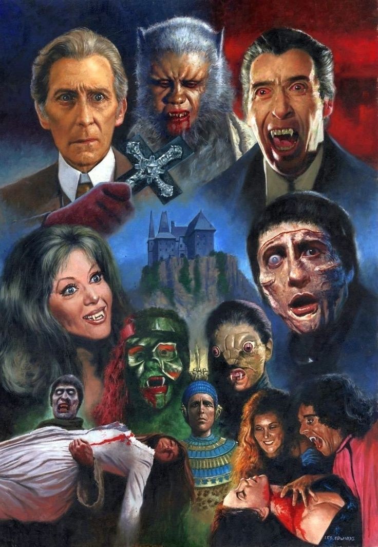 Hammer Horror! Who loves it? (Art by Les Edwards) #Horrorfam