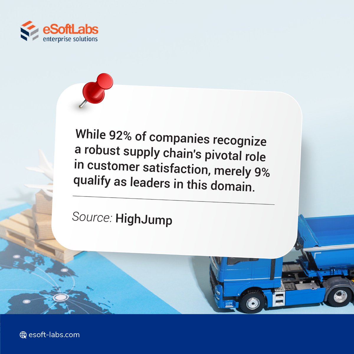 Failure in the supply chain is simply not an option.
As adept HighJump WMS specialists, eSoftLabs empowers you to navigate the intricacies of supply chain management.

#supplychain #logistics #warehousemanagement #BusinessInnovation #esoftlabs