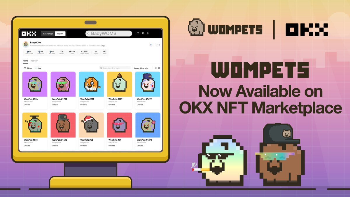 Wompets got listed on <a href="/okx/">OKX</a> Marketplace! 🐻

You can now trade, browse, and track the collection’s activity. 🔥

➡️ Check it out: okx.com/web3/marketpla…