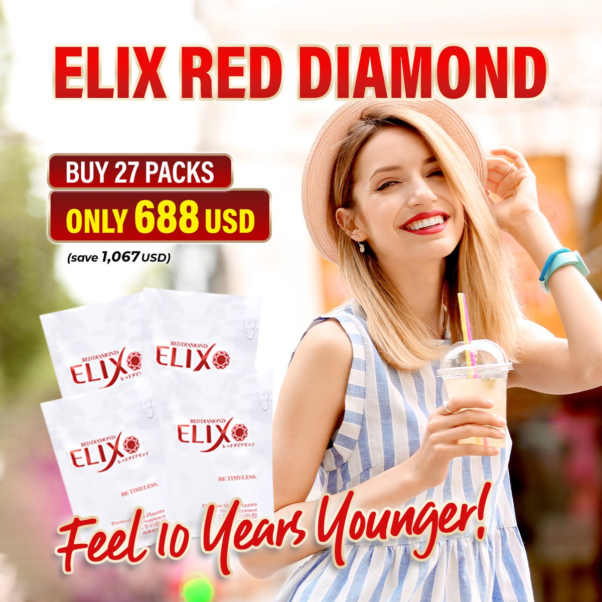 Feel 10 Years Younger By #Elixreddiamond
Buy 27 Packs Only 688USD
Visit us on #NSMart , bit.ly/3XBcjFz
#stemcelltherapy ##antiaging