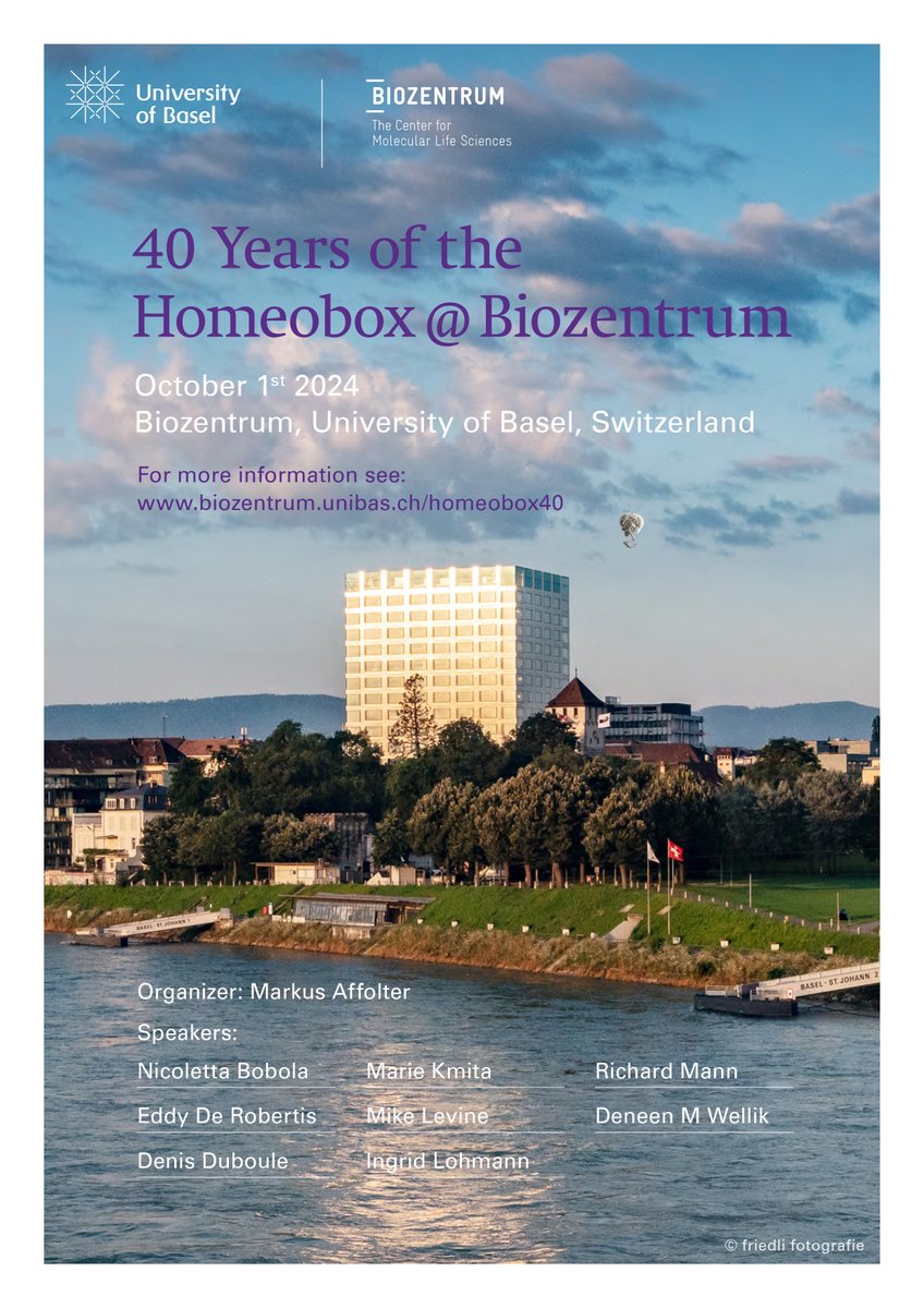 Save the date: The groundbreaking discovery of the Homeobox genes by Prof. Walter Gehring 40 years ago, will be celebrated with a symposium @biozentrum on October 1st, 2024. Please register here for #Homeobox40: biozentrum.unibas.ch/events/confere…