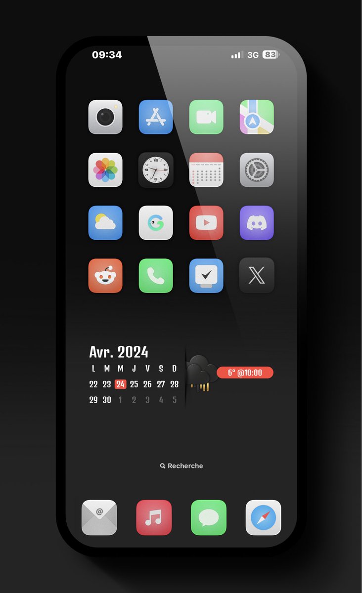 Non jailbroken… Mockup from #M application by @SeanKly Theme from @oxtfdsgn Widgy widgets by me (soon on Deluxe18 folder - exclu)