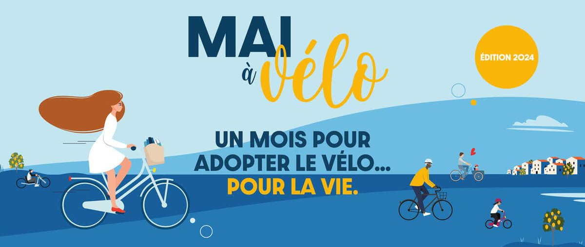 Mai à Vélo 5e édition ! Un évènement vélo initié par @Ecologie_Gouv et @Sports_gouv . À Paris-Saclay, 1 mois et 3 événements 100% vélo : un challenge, le Tour Paris-Saclay et Parlons vélo. Plus d’infos👉bit.ly/4d3kF02 @villedemassy @MDBIDF @RecyclerieSport