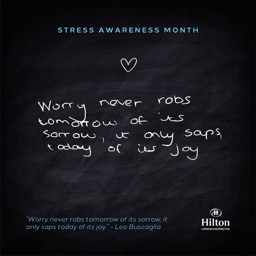 As part of Stress Awareness Month our team member Adriana Blozyte shares an inspirational quotation to address stress.
#Wellbeing #StressAwarenessMonth #EmployeeStress
#EmployeeWellbeing #StressAwareness #Resilience #StressManagement
#WorkplaceStress #wearehiltonwearehospitality