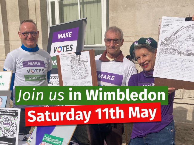 Come and join us on our Street Stall in Wimbledon. And help deliver more leaflets. #PRDelivers

🗓Saturday 11 May 10.30–12.30

📣Wimbledon, Tesco Express at Old Town Hall, SW19 8YA

♥️  Local MP: @S_Hammond (won with 38.4% in 2019)