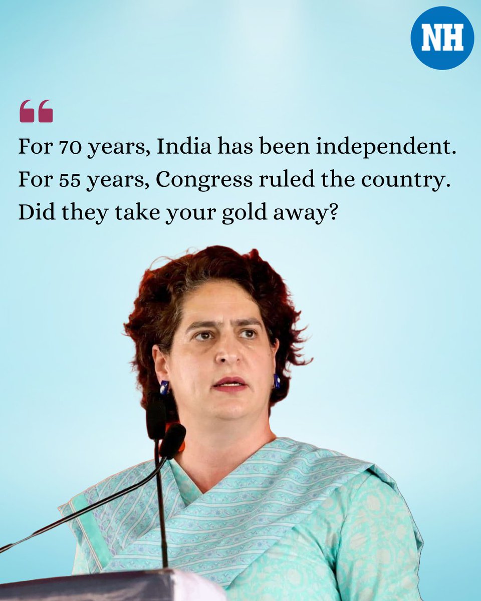 #PriyankaGandhi Vadra slams #PMModi for his remarks on Hindu women's #mangalsutra, accusing him of drama to deflect from #realissues. Citing women’s sacrifices and her own family's, she said if Modi valued the mangalsutra, he wouldn't make such remarks lightly.