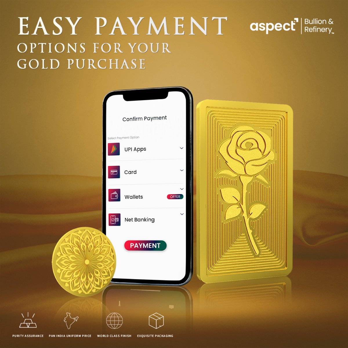 Discover the convenience of gold shopping with us! 
Enjoy easy and multiple payment options aspectbullion.com, making your purchase journey seamless and secure. Start investing in your future today.

#goldinvestment #gold #bullion #aspectbullion