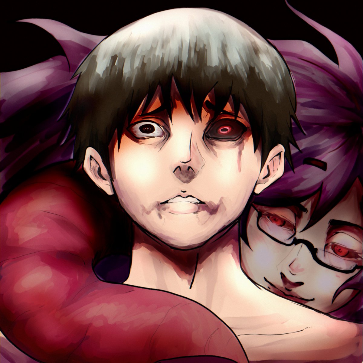 GojoDDio's tweet photo. Kaneki & Rize.
#TokyoGhoul #kaneki #Anime #Manga #Ilistration #art https://t.co/XvA4RApWHp