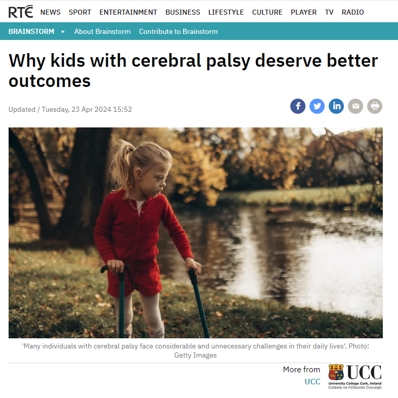 INFANT Centre (@infantcentre) on Twitter photo Why kids with cerebral palsy deserve better outcomes.
An analysis of a new cerebral palsy research programme looking at how to improve care pathways by Prof Murray, Prof Boylan, INFANT, <a href="/UCC/">UCC Ireland</a> and Rachel Byrne, <a href="/yourcpf/">Cerebral Palsy Foundation</a>
<a href="/RTEBrainstorm/">RTÉ Brainstorm</a>
🔗rte.ie/brainstorm/202… Why kids with cerebral palsy deserve better outcomes.
An analysis of a new cerebral palsy research programme looking at how to improve care pathways by Prof Murray, Prof Boylan, INFANT, <a href="/UCC/">UCC Ireland</a> and Rachel Byrne, <a href="/yourcpf/">Cerebral Palsy Foundation</a>
<a href="/RTEBrainstorm/">RTÉ Brainstorm</a>
🔗rte.ie/brainstorm/202…