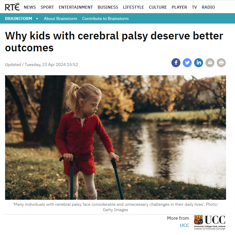 Why kids with cerebral palsy deserve better outcomes.

An analysis of a new cerebral palsy research programme looking at how to improve care pathways by Prof Murray, Prof Boylan, INFANT, @UCC and Rachel Byrne, @yourcpf 

@RTEBrainstorm 

🔗rte.ie/brainstorm/202…