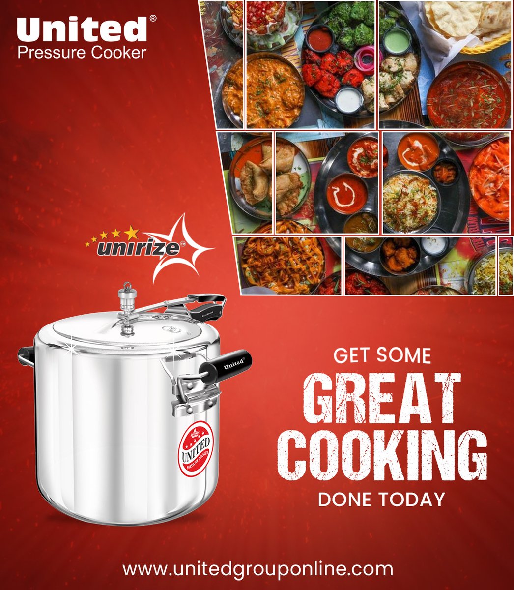Get some great cooking done today...
.
.
#unitedpressurecookers #Cookers #Cookware #PressureCookers #silky #unirize #eliteplust #Ezylock #HealthyCooking #stainlesssteel
#Durable #Reliable #PremiumQuality #Tastyfood #Chefchoice
#Qualityproduct #Customersatisfaction