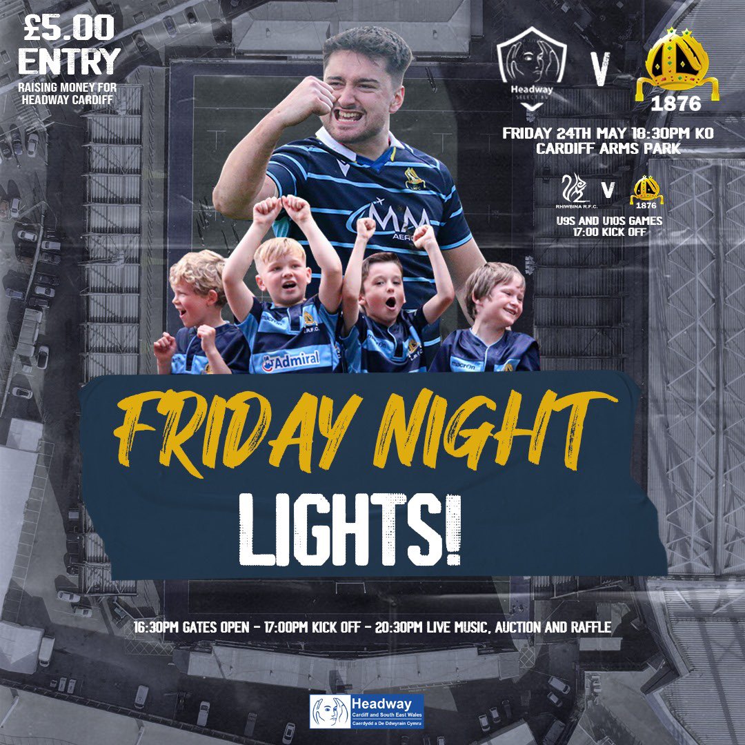 𝙇𝙡𝙖𝙣𝙙𝙖𝙛𝙛 𝙍𝙁𝘾 𝙓 𝙃𝙚𝙖𝙙𝙬𝙖𝙮 𝙎𝙚𝙡𝙚𝙘𝙩 𝙓𝙑 24th May - Cardiff Arms Park Llandaff RFC 🆚 Headway Select XV We have a big evening of rugby planned with @rhiwbina_rfc u9s and u10s taking on our u9s and 10s from 5pm with the main event then kicking off at 6:30pm