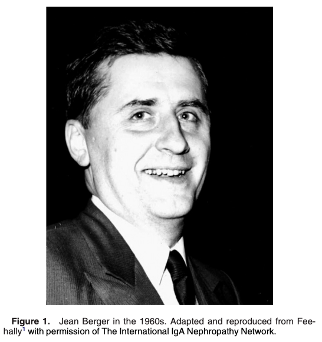 🤔 Do you remember Jean Berger from our last #NephJC? He and electron 🔬 expert, Pierre Galle, published 📃 1st description of DDD in 1962. Read more about C3 glomerulopathy here: sciencedirect.com/science/articl…