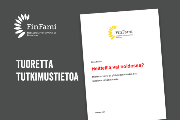 Pitäisikö mielenterveys- ja päihdepalvelut suojata leikkauksilta?
Selvitimme palveluiden tilaa Pirkanmaalla. Heitteillä vai hoidossa? -raportti on luettavissa täällä:
finfamipirkanmaa.fi/ajankohtaista/…
#finfamipirkanmaa #sotepalvelut #hallitus #leikkaukset #sosiaalijaterveysministeri