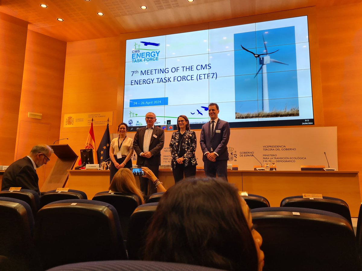 Meeting of the Renewable Energy Task Force started under the umbrella of #UNEP #CMS and hosted by gov of #Spain. Hoping to reconcile the conflict between #windenergy and #biodiversity goals. #EUROBATS will contribute to help on the global scale. Go 🦇🦇🦇