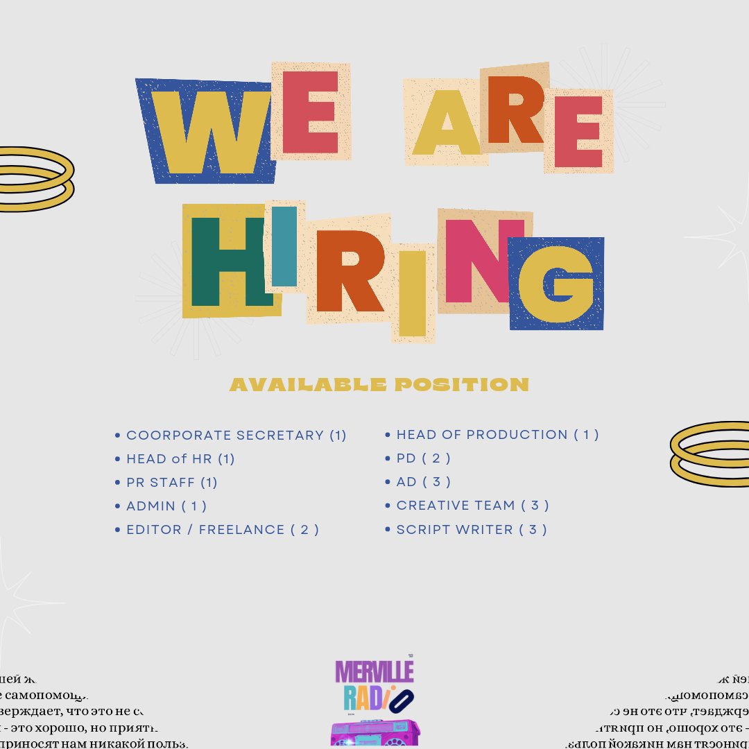 ㅤㅤㅤㅤ

ㅤ       MERVILLE is now hiring
ㅤ       tap this tweet for more
ㅤ       information.
ㅤ       ━━━━━━━━━━

ㅤ