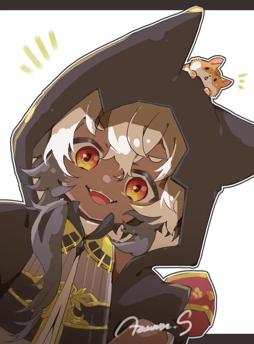 『み〜つけた!』祈夜もことさんのファンアート!すごくビジュアルが好みなので液タブ練習にまた描かせてもらいました(*'◒`*)#もこらいアート 