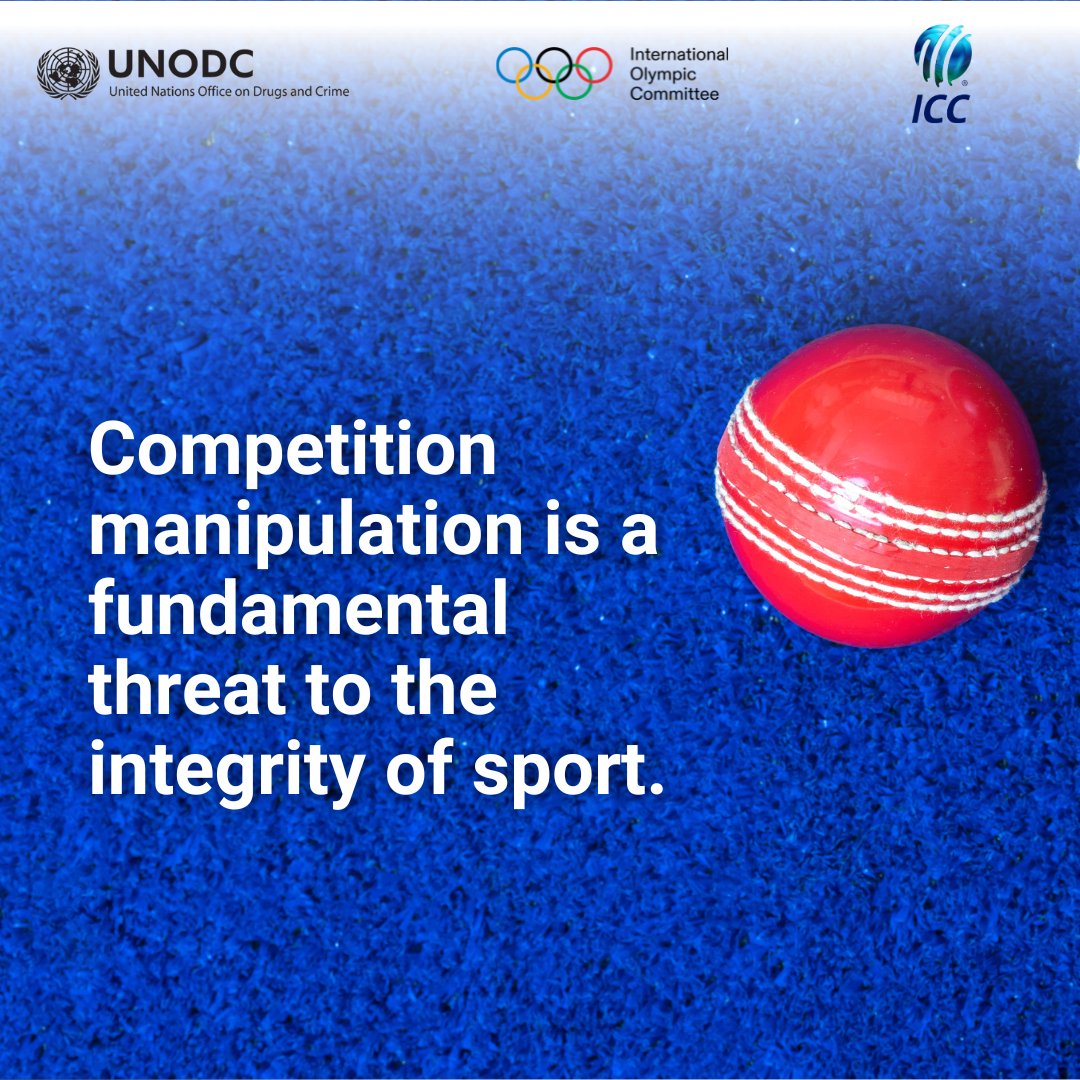 All sports, including cricket, are vulnerable to match-fixing, which is often linked to money-laundering, organized crime and illegal betting. @UNODC, @iocmedia & @ICC train authorities from 🇲🇼🇲🇻🇱🇰🇿🇼 to investigate and prosecute match-fixing effectively. #SaveSport