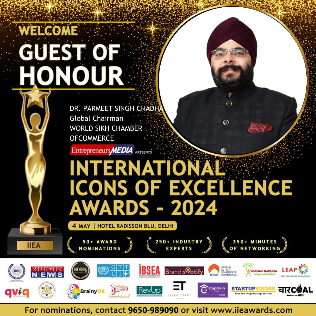 Parmeet singh Chadha- Global Chairman WSCC family has been invited as guest of Honour in this prestigious event

#worldwidebusiness #skillenhancement #entrepreneur #business #ceo #chamberofcommerce #ficci #phd  #sikh #wscc #wbn #tiger
#motivation #motivationalspeech