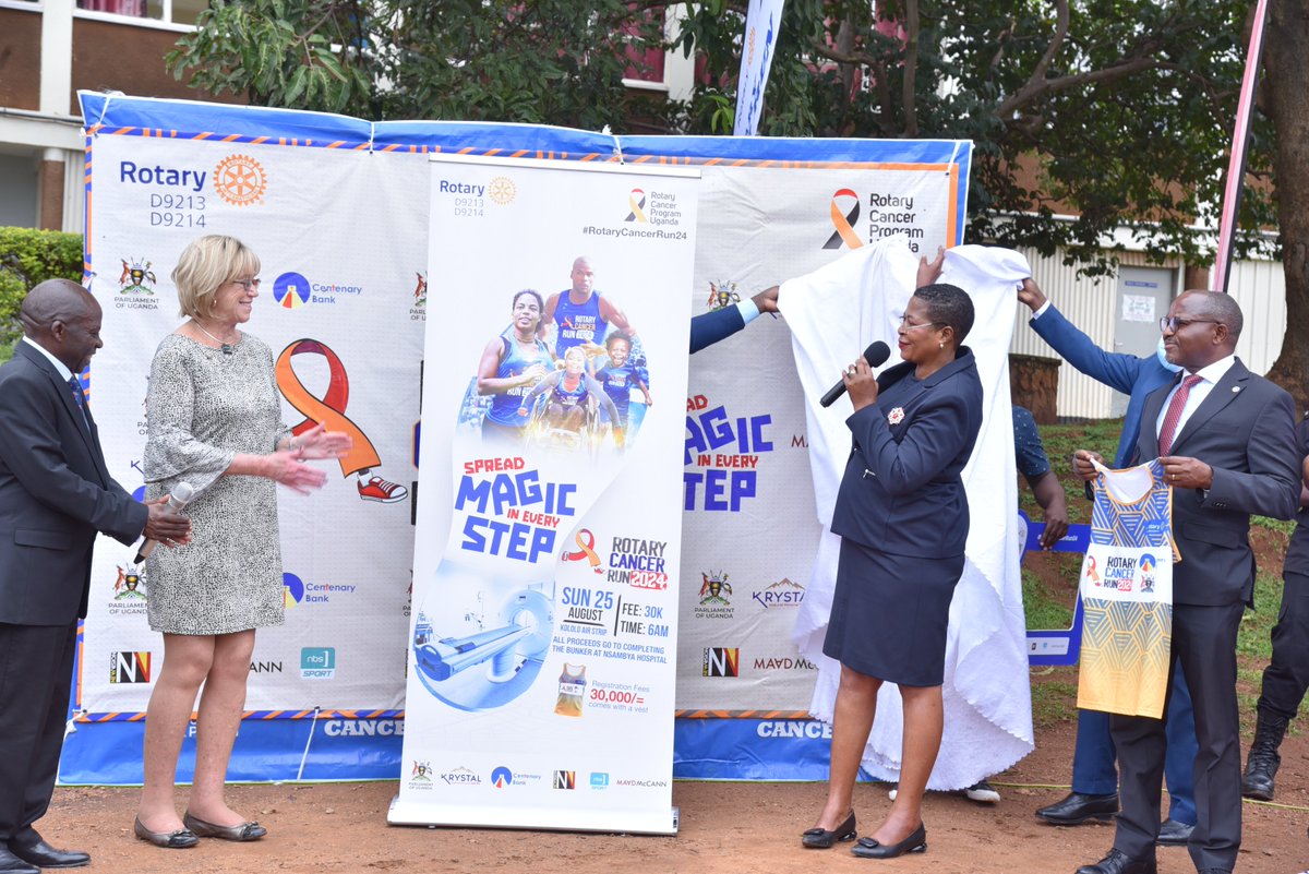 On behalf of the President of the Republic of Uganda who gives us money for donating , @Parliament_Ug will make a contribution of 1 Billion Shilling towards this year's #RotaryCancerRun24 and I here by official launch this year's run - Rt Hon. Speaker @AnitahAmong