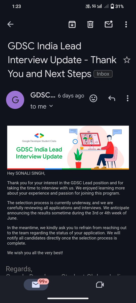 Done with GDSC LEAD 2024 Interview !! Wish me luck 👍🏻🧿

#gdsc #gdsc_ipsa #google #lead24 #gdscinterview