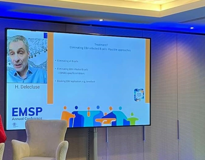 🔬 Delving into the intriguing link between #MS & #EBV! Prof. Delecluse discussed crucial insights at @EMSP annual conference ➡️Understanding EBV's impact and its potential connection with MS offers hope for better treatments. 👉More here: emsp.org/projects/behin… #HorizonEU