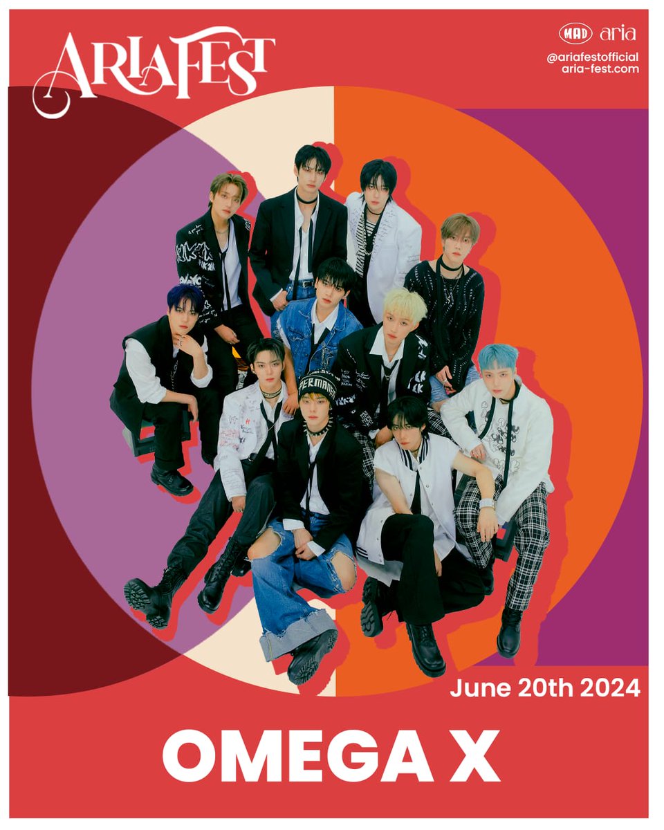 We're excited to announce OMEGA X, as another debut performer at Aria Fest 2024! 
With Greek name,  set to make their first-ever appearance in Europe and Greece!
#AriaFest2024 #OMEGAXinAthens #OMEGAX #IPQ #AriaGroup #MAD #KPWG #KpopworldGreece #KworldSociety