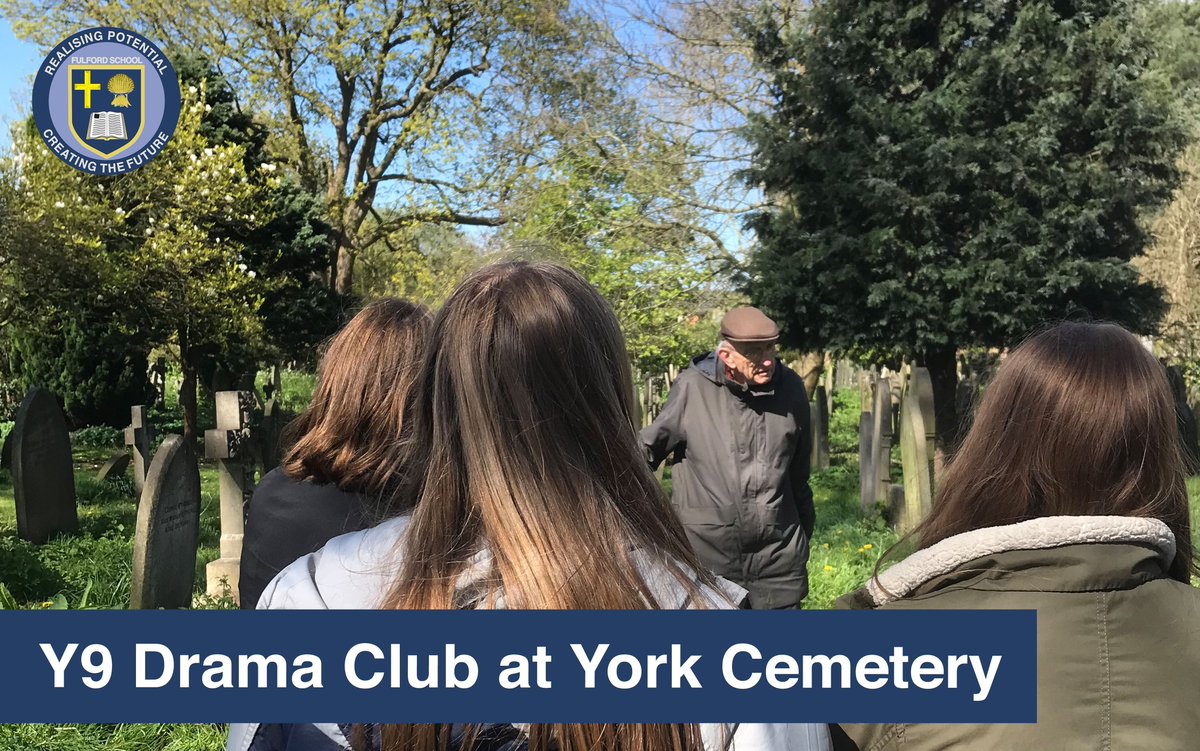 The Y9 drama club enjoyed a visit to York Cemetery. They completed a tour with genealogist David Poole and learned about the fascinating people buried in the cemetery, ready for our Living History performance on Saturday 15th June at 11am and 1pm.
