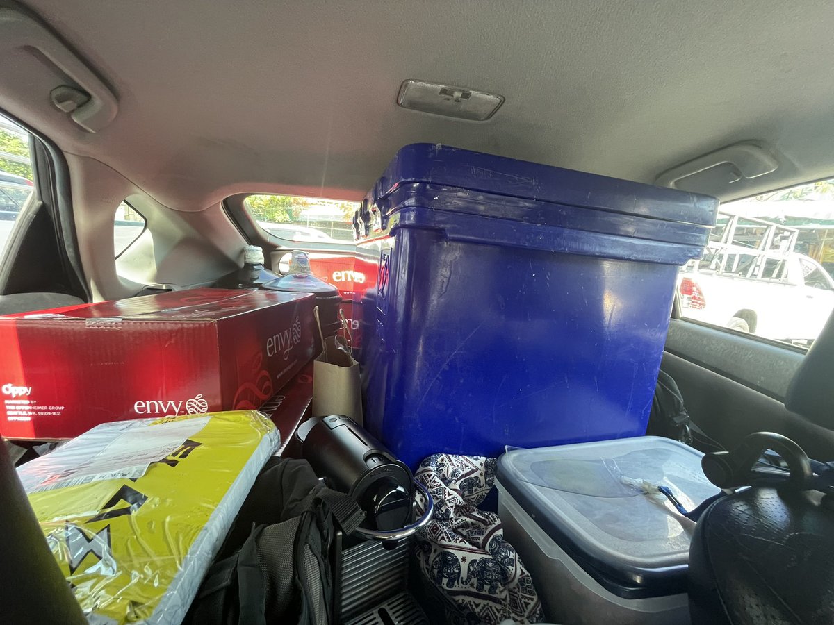 Heading up to @HellfirePass with provisions for ANZAC day.  

You can fit a lot in a Prius.
