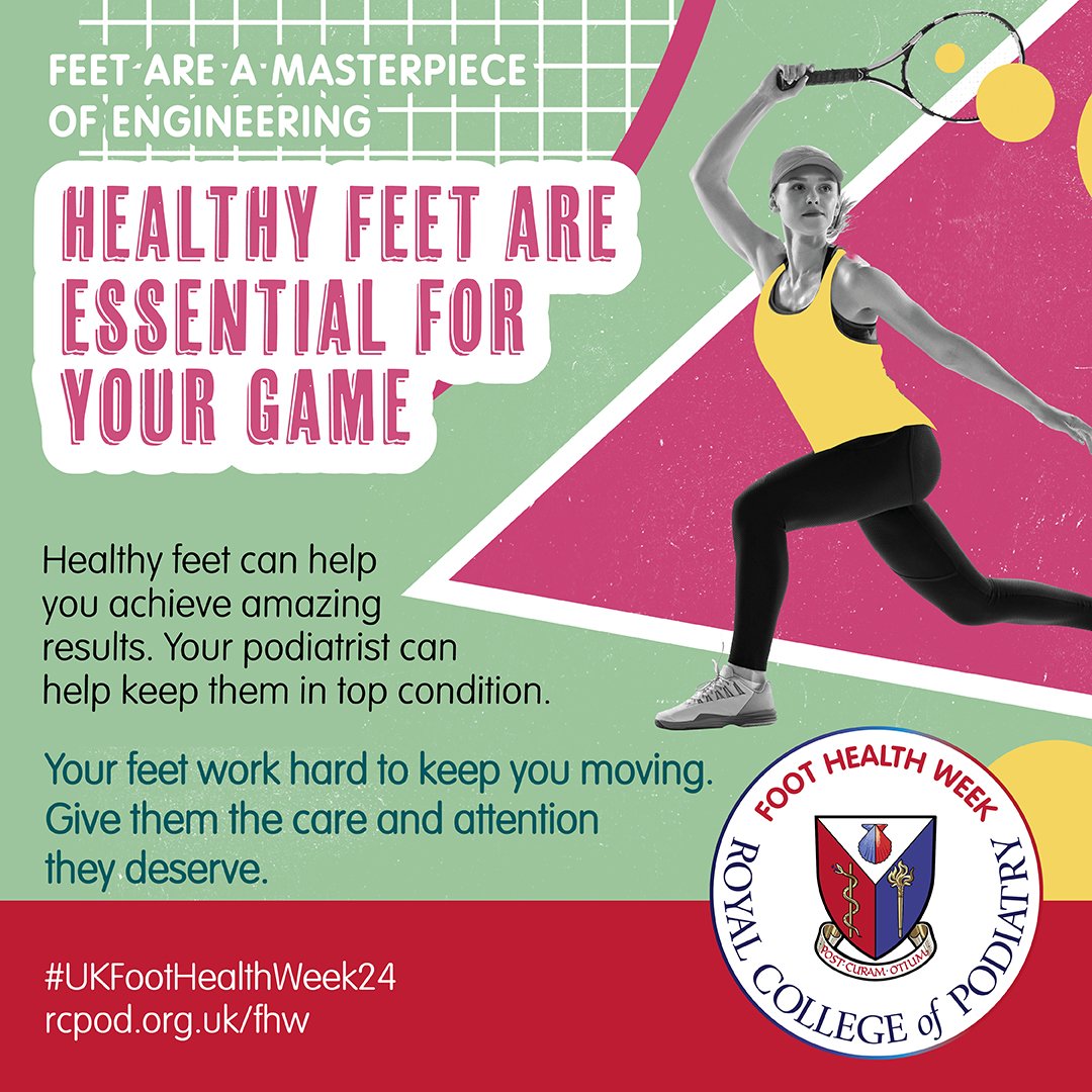 Great advice from @RoyColPod during Foot Health Week! Healthy feet are essential to keep you on top of your game, but also just to keep you happy and healthy in everyday life! More help and resources here rcpod.org.uk/fhw #UKFootHealthWeek24