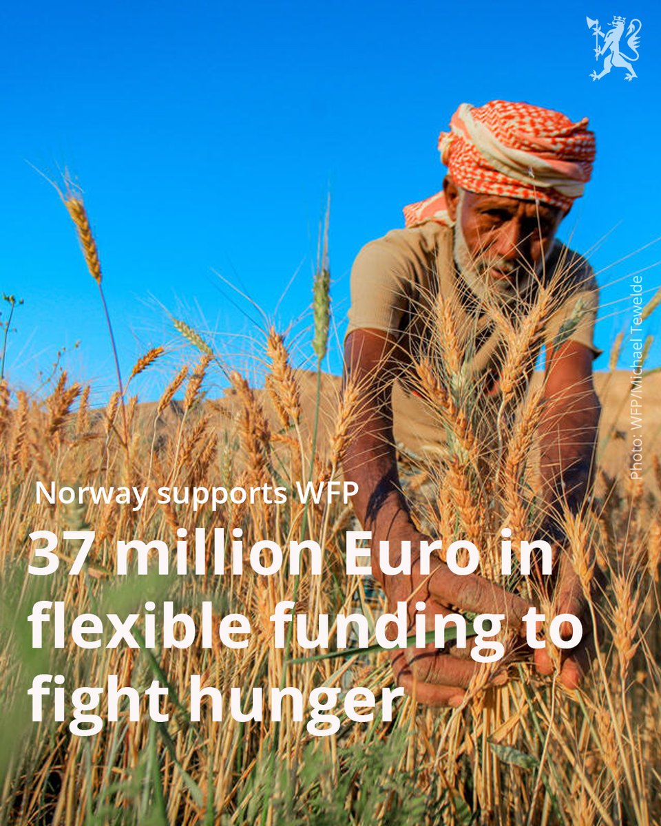 Over 300 million people worldwide are facing acute food insecurity. Many crises lack funding. Flexible funding allows @WFP to act faster and better when conflict, climate change and economic hardship threatens access to food. regjeringen.no/no/aktuelt/mil…