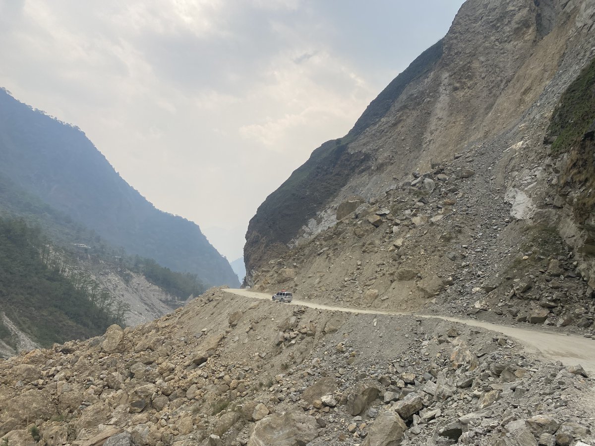 A couple of rather large landslides along the Beni-Jomsom Road in the Myagdi District of Nepal!