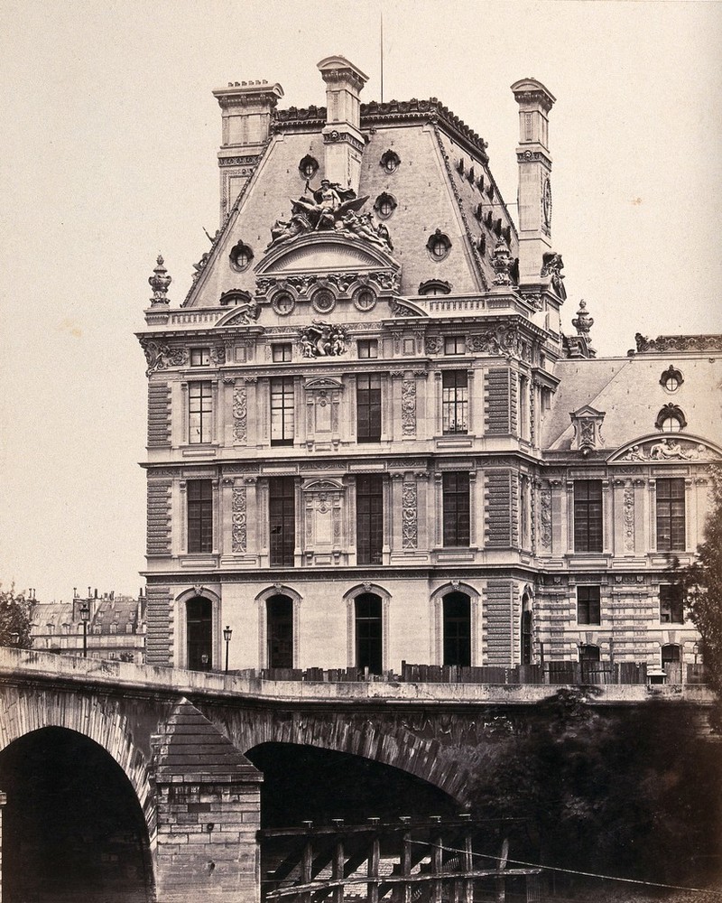 Édouard Baldus. Pavillon de Flore, Palais des Tuileries c.1860. Paris France