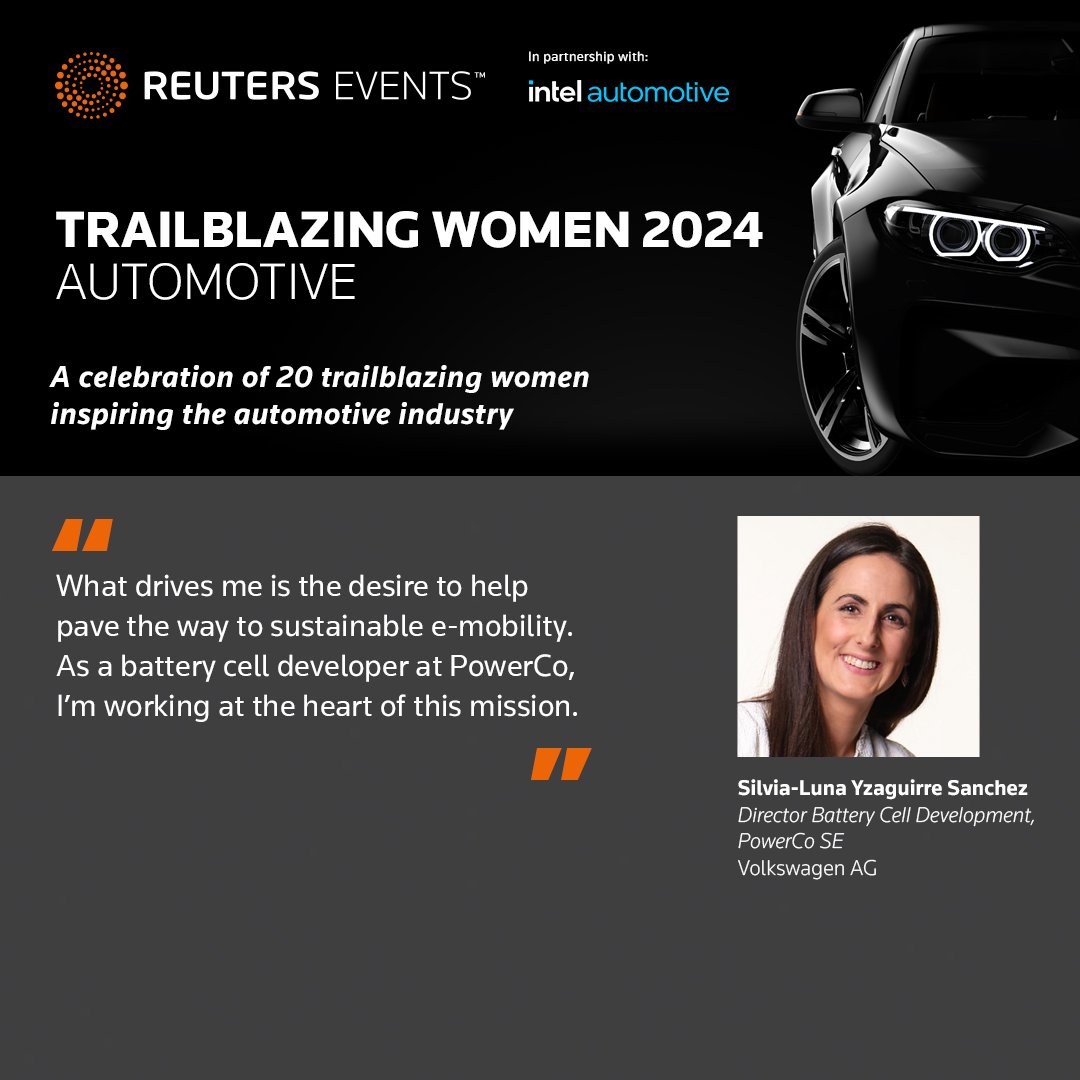 Silvia-Luna Yzaguirre Sánchez, <a href="/VWGroup/">Volkswagen Group</a>, heads the Series Development for PowerCo, in charge of the R&amp;D of all the NMC cells to be produced globally and has been recognised in our 20 Trailblazing Women in Auto report in partnership with <a href="/IntelBusiness/">Intel Business</a> lnkd.in/g9Vq6D72