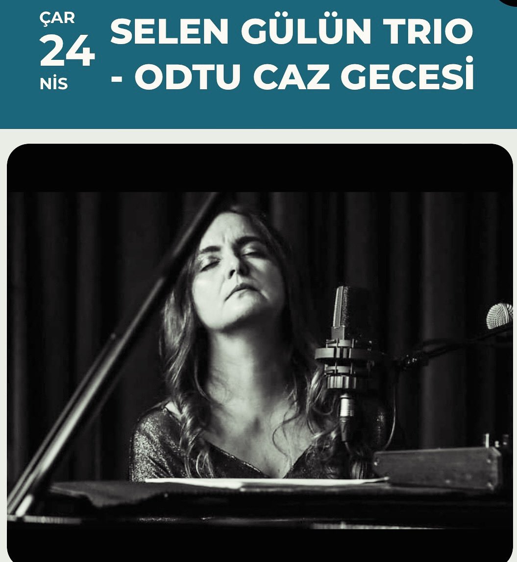 Bu akşam | Tonight @nardisjazz Selen Gülün Trio 21.30 ODTÜ CAZ GECESİ W Mikhail Pashkov, bass @DerinBayhan , drums