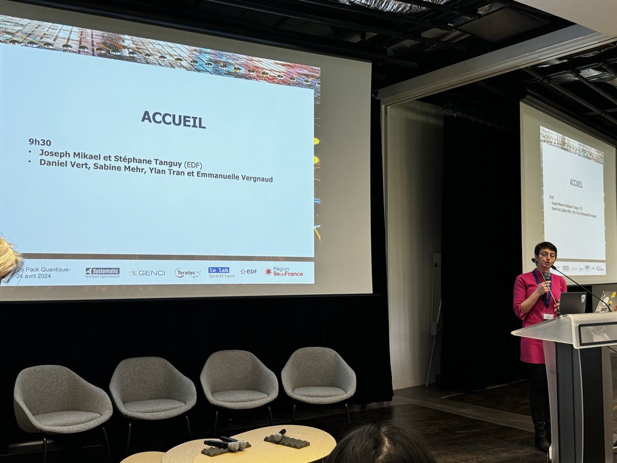 Salle pleine à ⁦<a href="/EDFofficiel/">EDF</a>⁩ R&amp;D pour journée de retour des 1ers résultats du Pack Quantique porté par la ⁦<a href="/iledefrance/">Région Île-de-France</a>⁩ avec ⁦<a href="/Genci_fr/">Genci</a>⁩ ⁦<a href="/Teratec_EU/">Teratec</a>⁩ Le lab Quantique et ⁦<a href="/Pole_Systematic/">Pôle Systematic</a>⁩ 🚀 ⁩ ⁦⁦⁦<a href="/SGPI_avenir/">Secrétariat général pour l’investissement</a>⁩