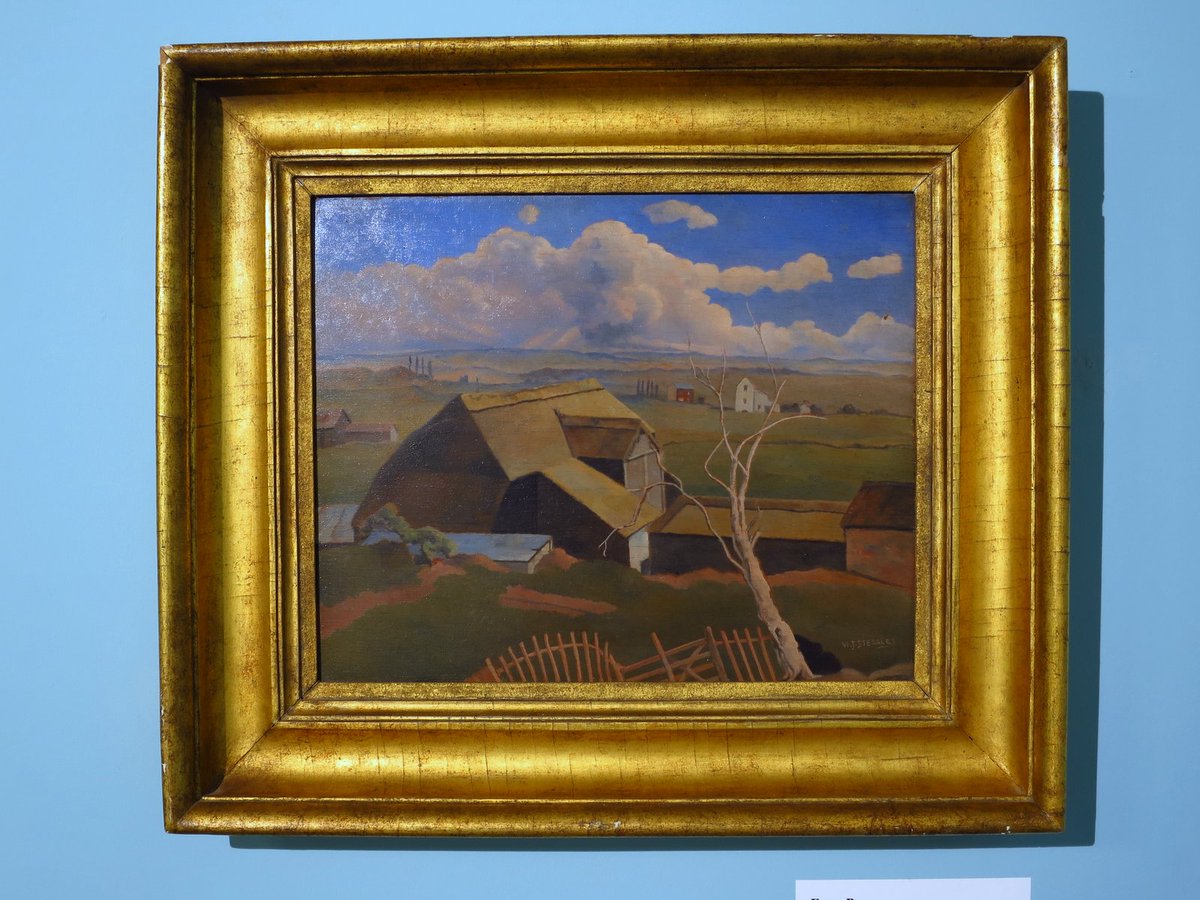 I thought I'd start today with another great favourite of mine that is also one that I haven't shown for a long time! This is 'Essex Barn' by Walter Steggles from 1934. It featured in our show @BeecroftGallery from 11/09/21-03/04/22. #WalterSteggles #Essex #EastLondonGroup