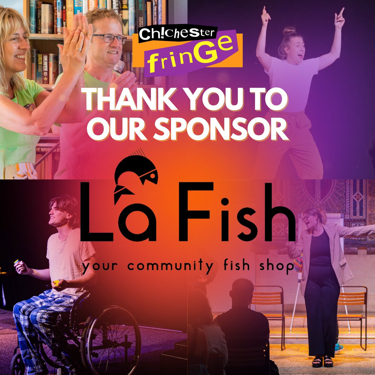 ⭐️SPONSOR ANNOUNCEMENT ⭐️
We are so thrilled to announce <a href="/lafish_chi/">La Fish</a> as our sponsor for this year’s Chichester Fringe!

Make sure you follow them on social media and pop in to grab the best fish &amp; chips around!

⭐️SPONSOR ANNOUNCEMENT ⭐️

#ChichesterFringe #ChiFringe24  #LaFish