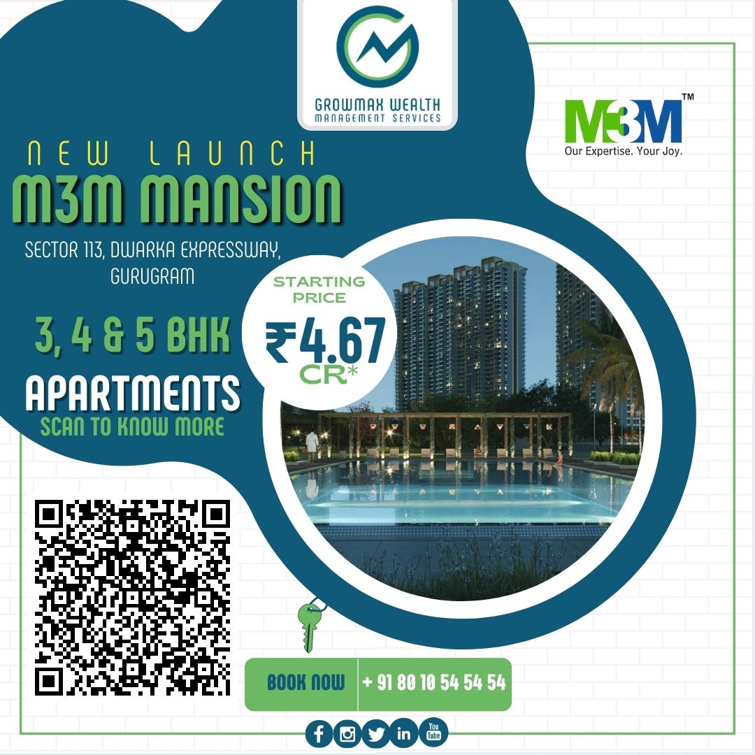 Growmax_Wealth's tweet photo. Explore luxury living at M3M Mansions in Sector 113, Gurgaon. Located along Dwarka ExpresswayContact us +91 8010545454, +91 7838520200 Click to know more- https://t.co/ad8PYKRSGz
.
.
#growmax #M3M #golfestate #RealEstate #m3m #SCDA #M3MMansions #airport #SmartCity #Investments https://t.co/Q691JXMhjE