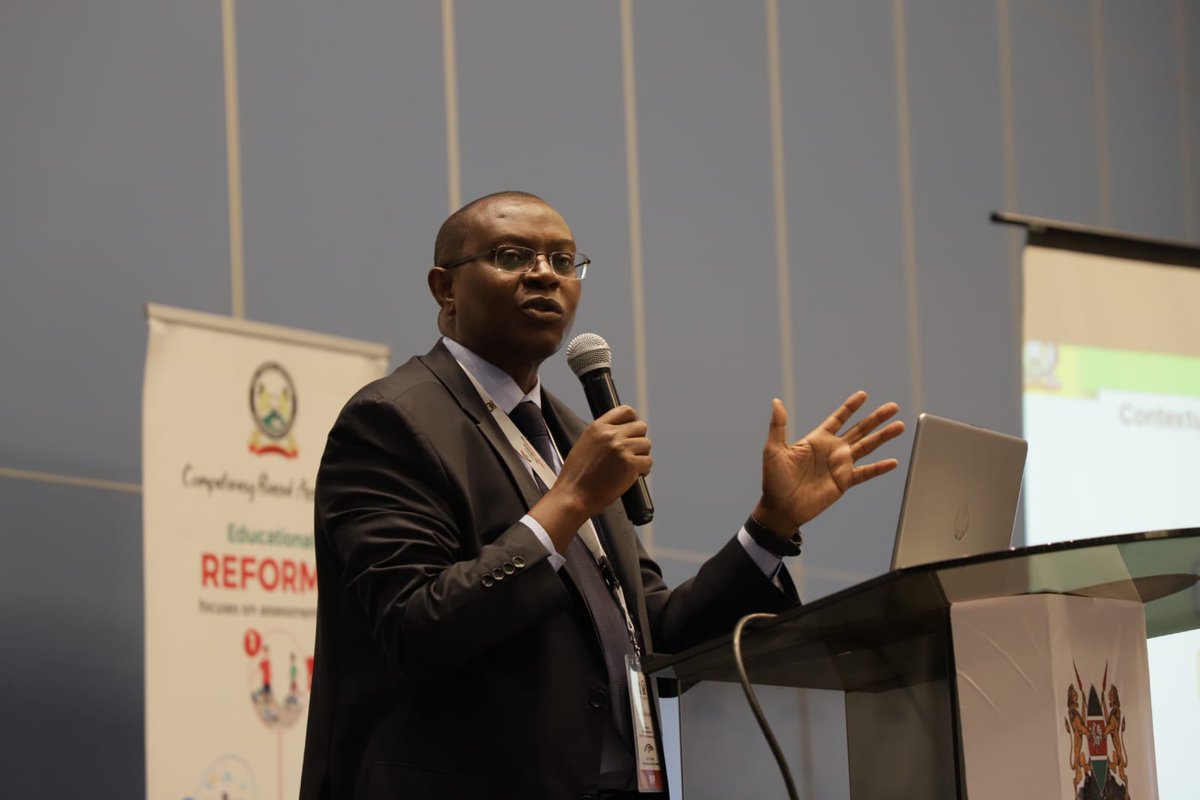 KNECKenya's tweet photo. KNEC CEO - Odhiambo Taskforce, 2012 recommended that we change our identity to an assessment council to transform from one-off, terminal exams to nurturing every learner's potential through continuous assessments. We've started the journey to this transformation. #CBAsymposium https://t.co/HqbROj3uK5