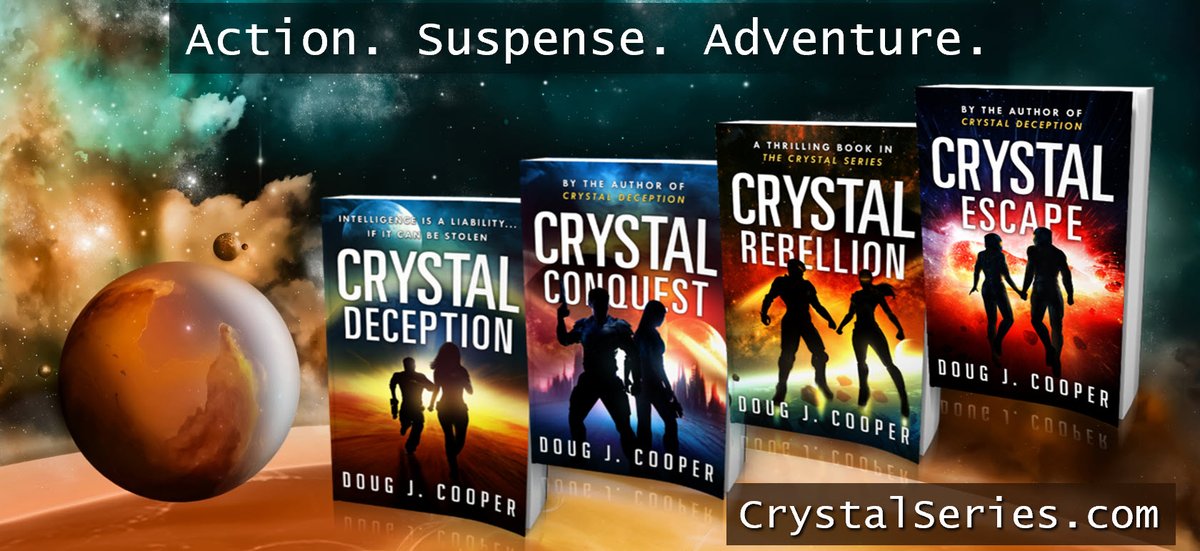 “Criss will be in orbit. If you’re with him, you’ll be in orbit too.” The Crystal Series – Classic sci-fi. Futuristic thrills. Start with first book CRYSTAL DECEPTION Series info: CrystalSeries.com Buy link: amazon.com/default/e/B00F… #kindleunlimited #scifi