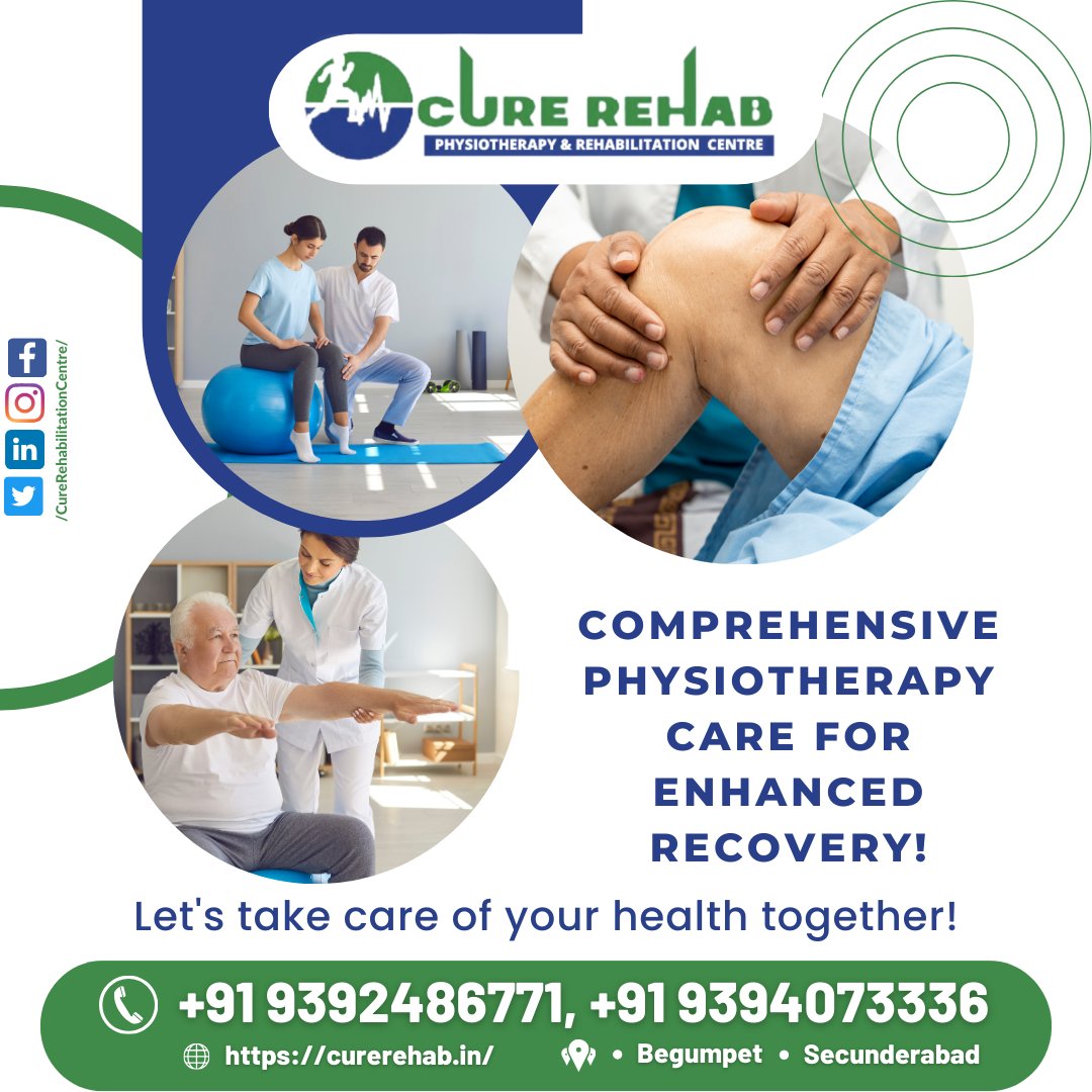 #PhysiotherapyCare #EnhancedRecovery #RehabilitationCentre #Hyderabad #Begumpet #Secunderabad #Physiotherapy #Recovery #PersonalizedCare #ExpertPhysiotherapists #OptimalRecovery #Healthcare #Wellness #CureRehab #HealthyLiving 🏥🩹💪