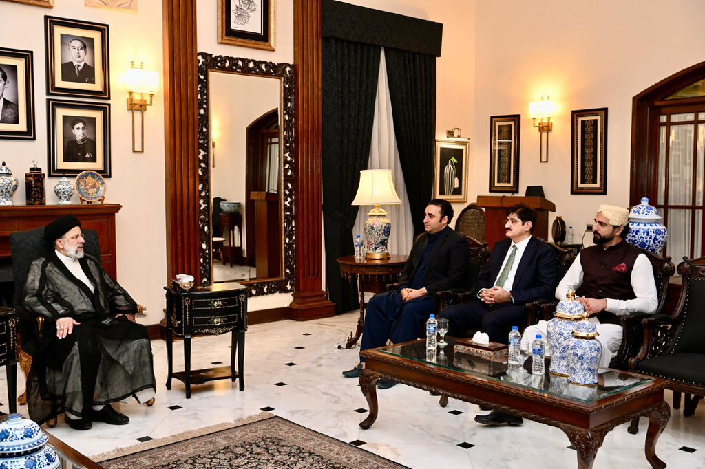 پاکستان پیپلزپارٹی کے چیئرمین بلاول بھٹو زرداری کی ایران کے صدر ابراہیم رئیسی سے وزیراعلی ہاؤس میں ملاقات! @BBhuttoZardari