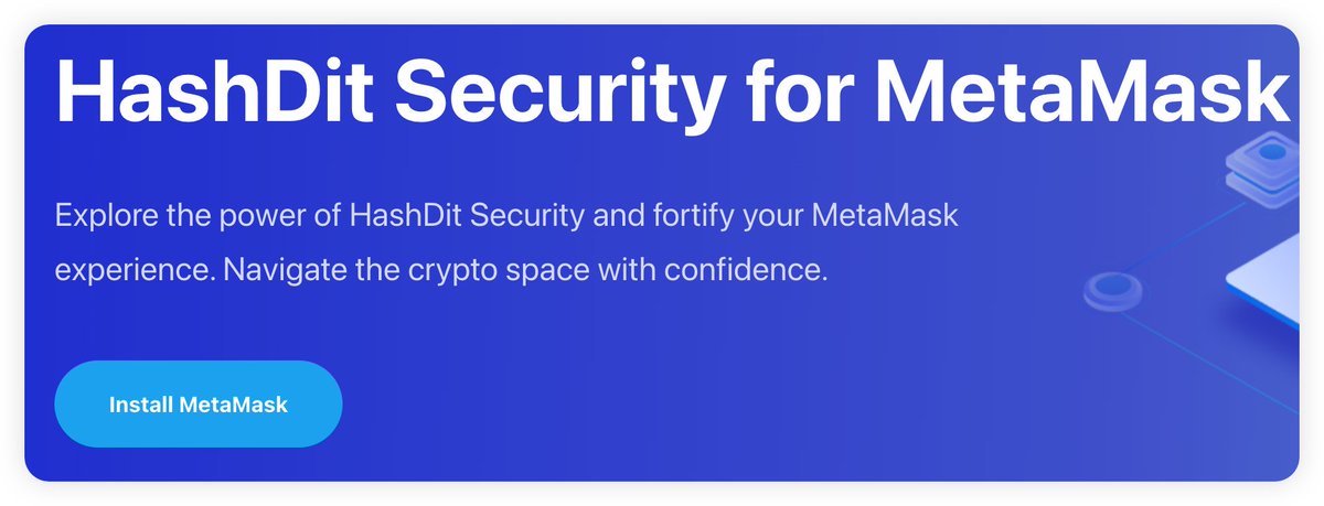 HashDit's tweet photo. Unveiling our HashDit Snap for MetaMask wallet users! 🛡️ Get live risk alerts 🚨 and thorough reports 📝 when navigating potential minefields of harmful smart contracts or addresses, defending your funds from losses before they happen.

Key features you'll love 💙:

- 🕵️‍♂️ Transaction Screening: Take control, assess risk up front before shaking hands with a smart contract.
- 📮 Destination Screening: Cross-check transaction endpoints against our trusted database.
- 🔍 URL Screening: Know your terrain - compare transaction-originating websites with our go/no-go URLs.
- 🎛️ Function Call Insight: Power in details - get clarity on invoked functions and their fine print during contract interactions.

Get your shield now 🛡️: https://t.co/ziZMef2pnA
For the inside scoop 📖, swing by our guide: https://t.co/9HTH3DridC
Or venture into the MetaMask Snap page: https://t.co/tsfZls6t0E

Safety first, always! 🔐💰 #SecureYourCrypto #HashDitSnap