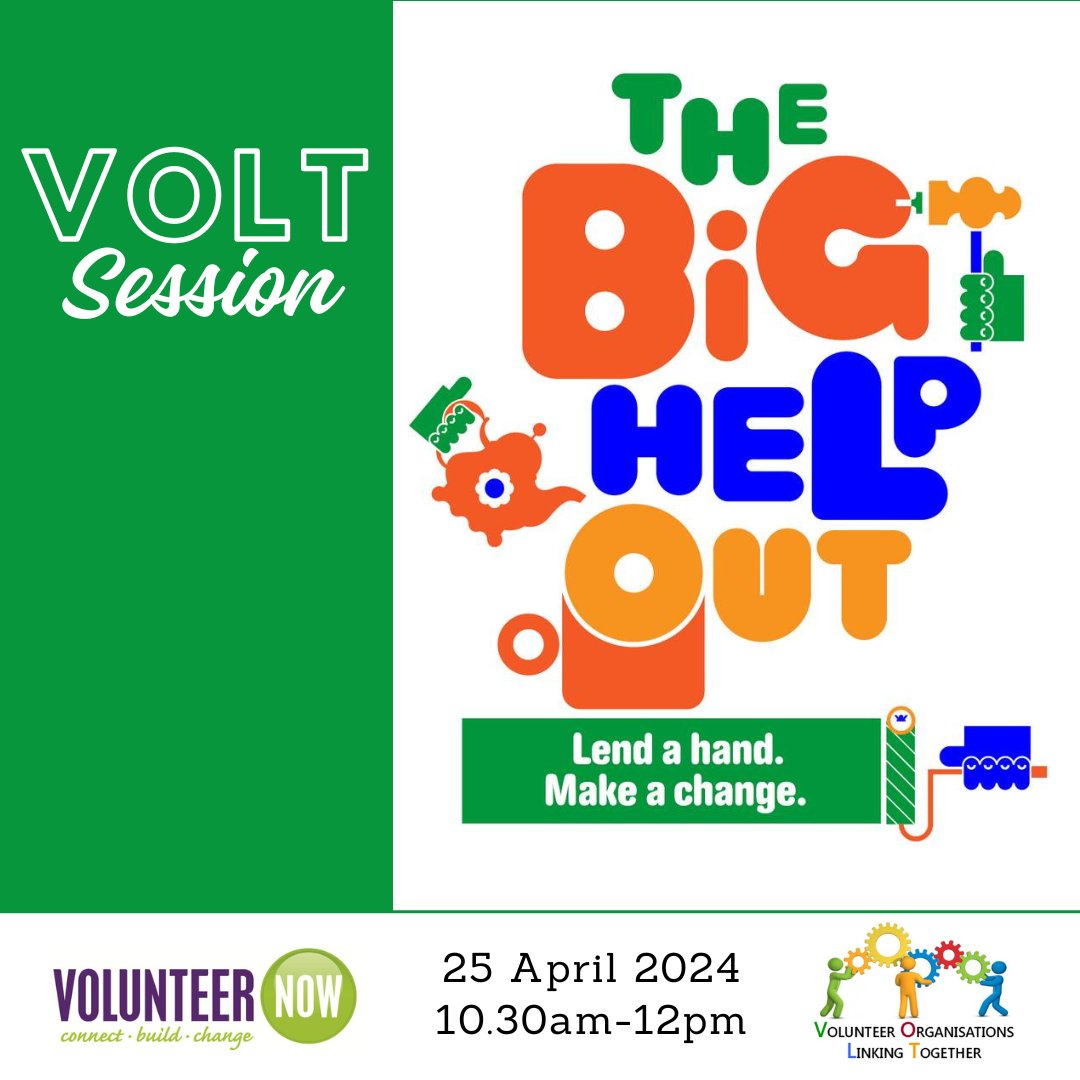 Join @VolunteerNow1 for a FREE webinar about The #BigHelpOut which will: ▶️Share the latest campaign info ▶️Focus on targeting communities currently under-represented in volunteering ▶️Focus on how to use the digital platform 📅25/04/2024 🕥10:30AM-12PM 🎟️bit.ly/49MDjWV
